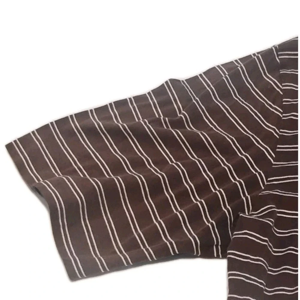 Ralph Lauren Polo Golf‎ 100 % Pima Cotton Polo Shirt L Men's Brown Tan Striped